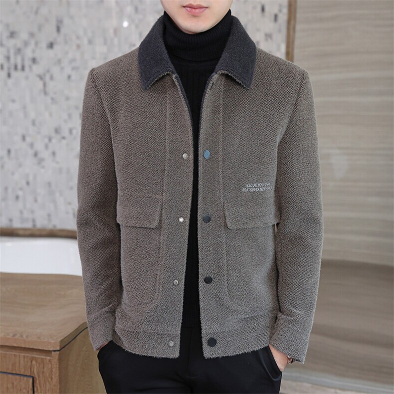 2025冬季新款男士短款翻领修身潮流毛呢百搭外套上衣A16P145控228，女装短外套，电商B226-2（原B217-2）