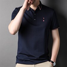 2023夏季新款中年男士翻领短袖T恤潮流POLO衫商务休闲时尚男上衣，男装T恤，电商B212（原钱塘6029）