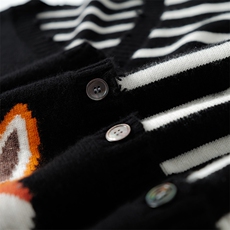 2025秋冬百搭时尚小狐狸v领破边开衫，女装羊绒衫，绒默