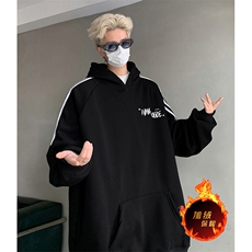 抖音得物供货提供视频秋冬重磅美式宽松织带连帽卫衣0469，男装卫衣，电商A486