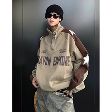 立领卫衣男春秋季新款美式宽松上衣服大码休闲套头外套TD846，女装短外套，星座1116A（原606A-3）