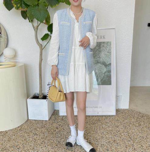 秋装新款小香风珍珠马甲，女装马夹，奥瑾