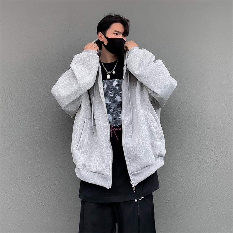 华棉垫肩开衫卫衣男潮ins港风潮流BC40P45,男装卫衣,星座1116-2