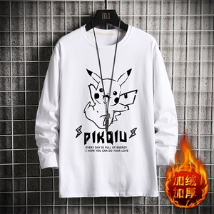 TX3078-P25加绒-P35纯长袖t恤男大码圆领打底衫体恤上衣服