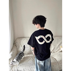 万针全刺绣工艺抖音得物高品质260克重磅纯棉双纱美式高街短袖T恤，男装T恤，电商A486-1