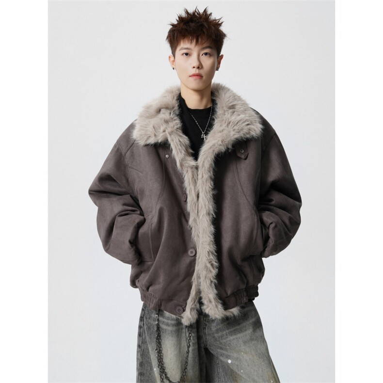 706-LK8181-P108现货冬季座山雕加厚棉服大翻领毛绒外套，男装棉衣，星座706