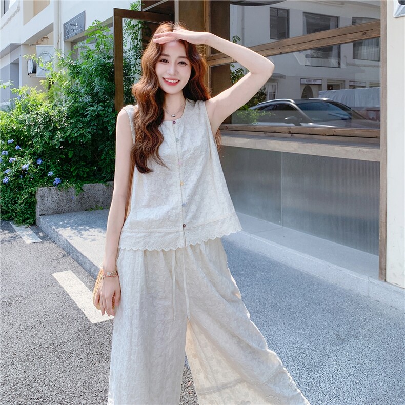 气质减龄无袖马甲套装裙女2025夏新款高级感白色显瘦半身裙两件套,女装套装/套裙,浙宝217