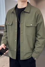 C6-P85翻领外套男士春秋季潮牌高级感衬衫男款春装痞帅工装夹克，男装夹克，星座703-1