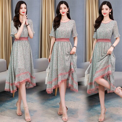 高端定制法式女神范赫本礼服时尚遮肚显瘦蕾丝重工v领连衣裙潮,女装连衣裙,韩美纤衣