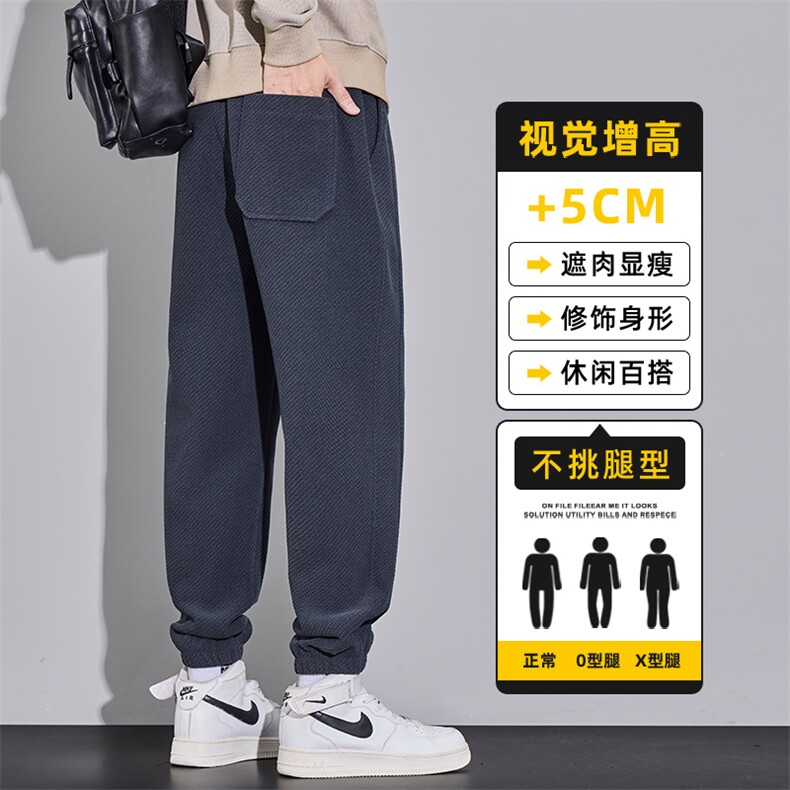 男士哈伦束脚裤2025秋冬新款裤子宽松百搭针织裤休闲裤Z2619-P40图片