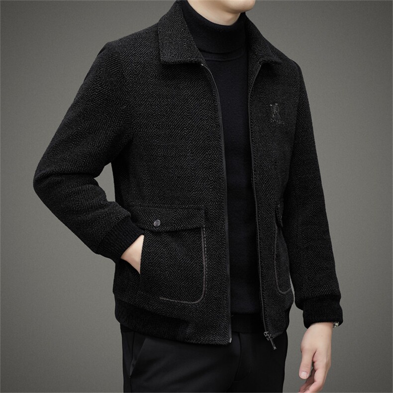 BH1803钱塘2020-2冬季厚款商务休闲翻领中年男士夹克外套P150,男装夹克,钱塘207-2