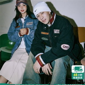 JK8945-P71 潮牌美式复古立领做旧情侣牛仔外套图片