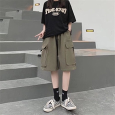 chic港风五分裤男士潮牌工装休闲短裤裤韩版宽松中裤子DK835-P43，男装休闲裤，星座1008