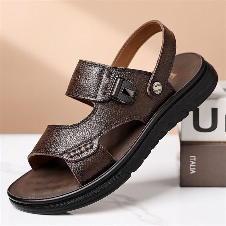 X5014-p135真皮凉鞋男士潮款头层牛皮沙滩鞋男防滑耐磨凉拖鞋男，男鞋凉鞋，星座1407-3