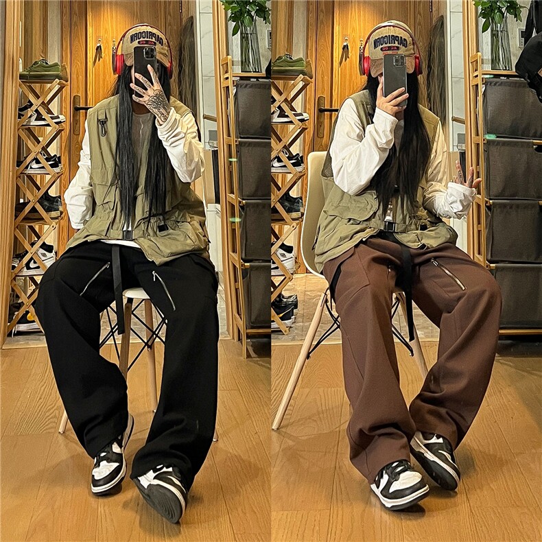 2026秋季新款美式高街书包扣拉链工装裤XZ604-KG40-P65控78，男装工装外套，星座604