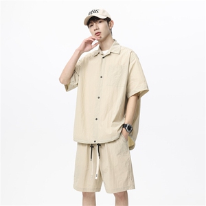 夏季新款衬衫男短袖高级感冰凉休闲短裤潮两件套 A436-2539-P60图片
