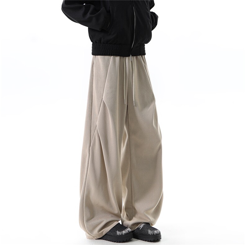 YK337特P40控68无影墙入秋重磅欧棉绒肌理感褶皱休闲裤垂感裤，男装休闲裤，电商A249