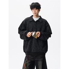现货WY10165-特P48控88美式复古解构拼接大码男宽松情侣套头卫衣，男装卫衣，电商A059