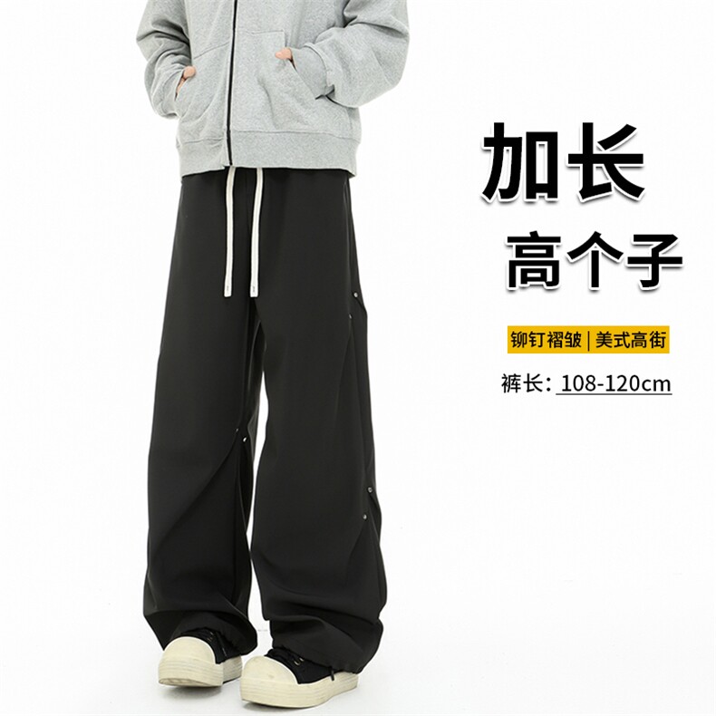 190美式褶皱铆钉伞兵裤加长高个子工装裤薄款冲锋速干裤KZ033P50图片