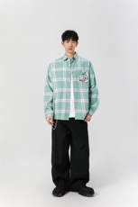 8XL-M小狗格子衬衫男长袖2025春情侣款寸衣宽松衬衣CS519P58控78，男装衬衫，电商D206-1
