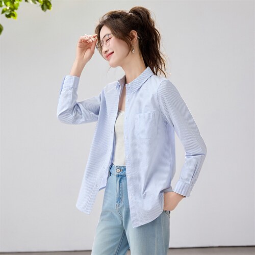 2026春夏新款白色衬衫女宽松显瘦通勤百搭衬衣韩系简约温柔气质，女装衬衫，艾米