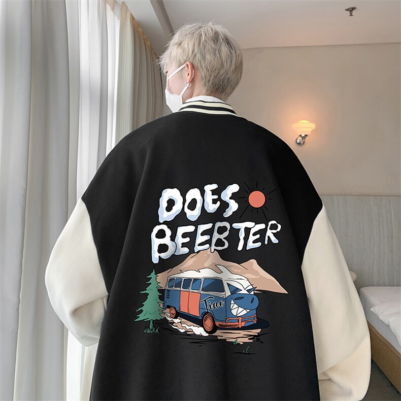 摇粒绒棒球服男大码开衫卫衣男夹克 BF86269-P65图片