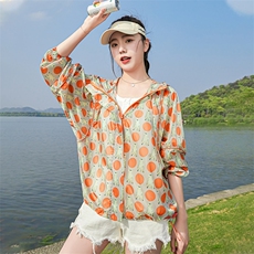 印花防晒衣夏季薄款防晒服RF2C290-2805#-P85-K138，女装短外套，蝶眷