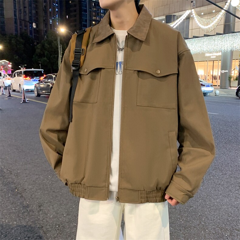 翻领夹克男春季简约宽松潮流百搭上衣服JK266-P73,男装夹克,星座308B-2