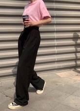 后腰松紧西装裤，女装休闲裤，酒酿丸子