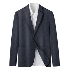 帅气新款爸爸装西服时尚潮流宽松免烫男士薄款纯色平驳领上衣外套，男装西服，电商B212（原钱塘6029）