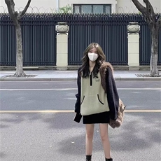 拼色毛衣秋冬季美式复古百搭宽松半开拉链针织衫卫衣外套SWJ778，男装针织衫/毛衣，星座516A