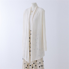 精纺羊毛浴袍款开衫，女装针织衫/毛衣，优麦羊绒（原洪叶羊绒）