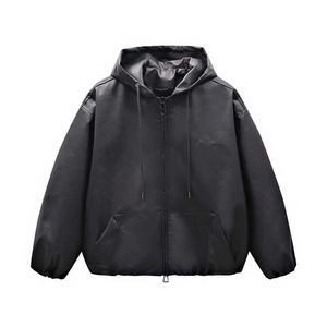 网红开春皮夹克连帽高级短款皮衣外套男女同款PY2513 P85图片