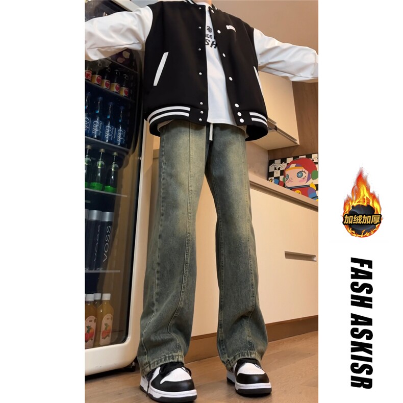 抖音得物品质百搭牛仔裤212-2-WD03-特P60加绒特P65,男装牛仔裤,星座808A-1