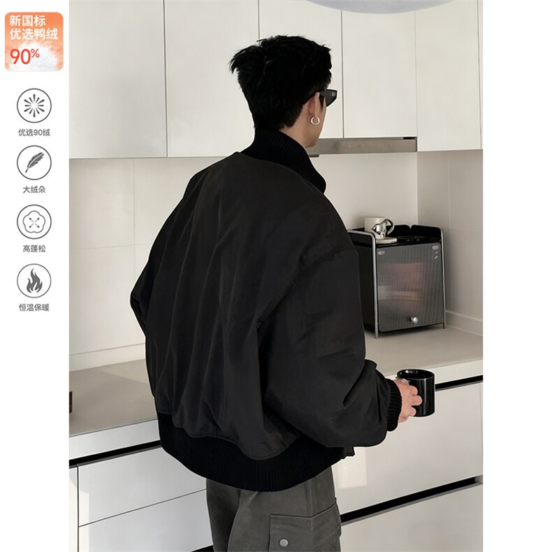 90%白鸭绒[网图]美式羽绒服冬季短款外套男5D1143-TP109不,男装羽绒服,电商A102