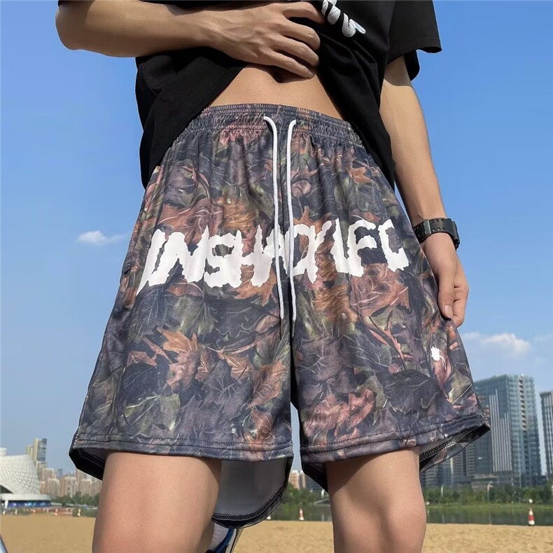 美式复古街头刺绣运动短裤男潮流宽松夏季篮球裤DK5528P22,男装休闲裤,星座1116-2