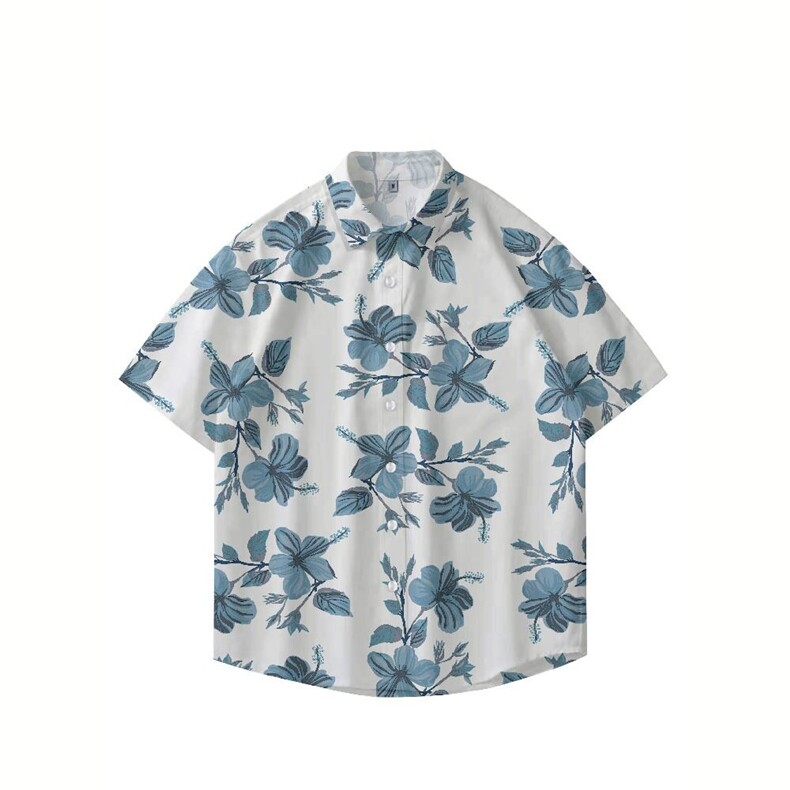 东南亚夏季夏威夷潮牌衬衫男海边沙滩度假碎花短袖衬衣CY1105-P26图片