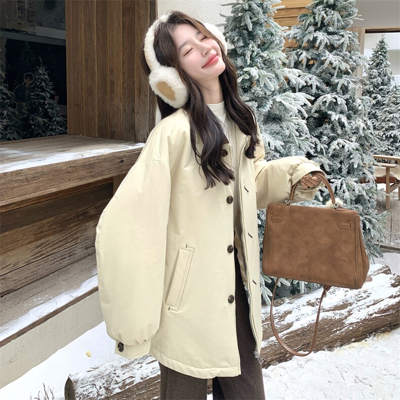2026冬季新款卡其色老钱风派克羽绒服2C053/批295/控438,女装羽绒服,2C053