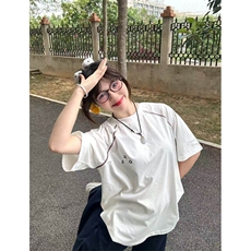 明线印花T恤短袖情侣宽松BT031-P28，男装T恤，星座412-3
