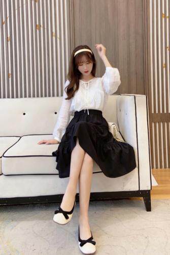 小衫搭半裙（松紧腰），女装半身裙，Linda Jean