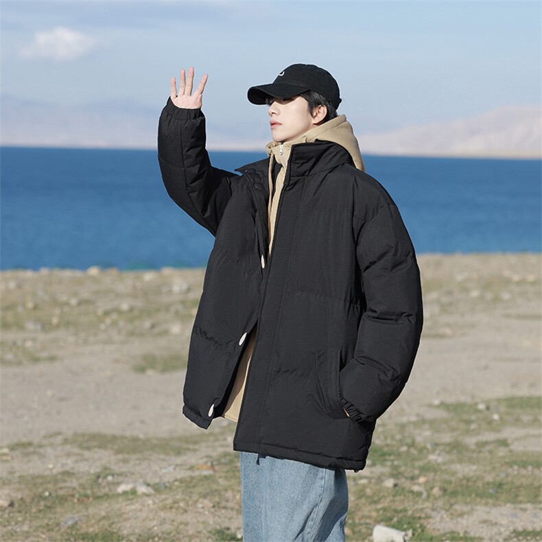 冬季青少年连帽假两件外套加绒加厚休闲简约棉衣棉服5303-P85,男装棉衣,电商B306