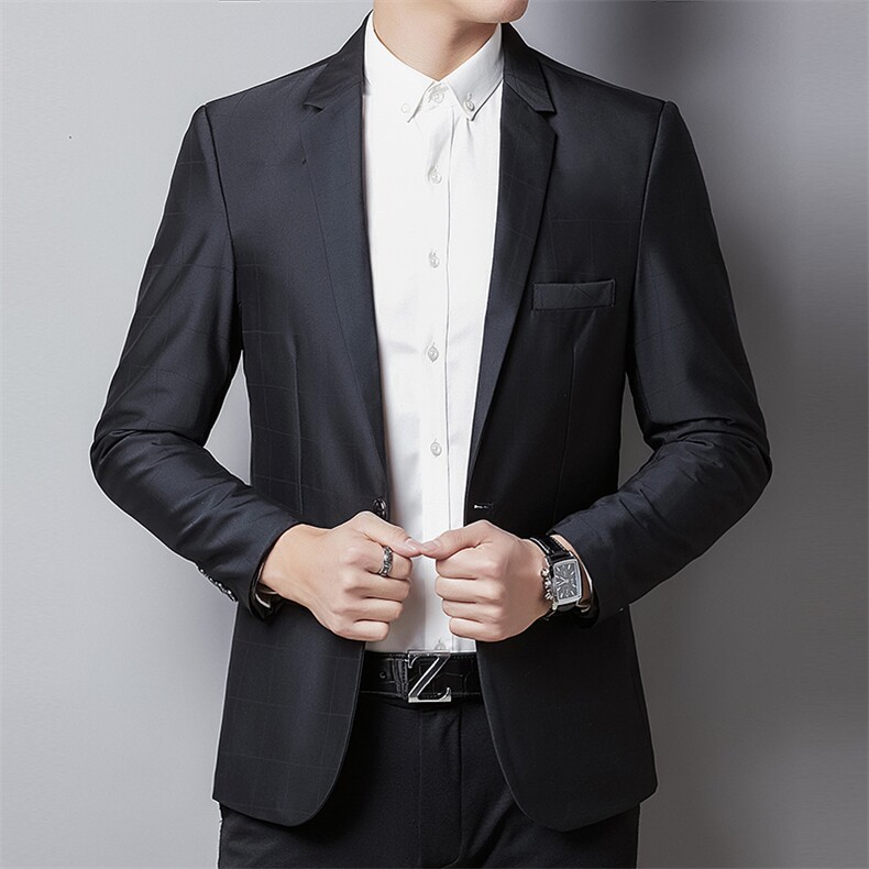 2023年翻领口袋上衣单排扣中老年春季长袖时尚西服QPS8616,男装西服,钱塘6003（原4033）