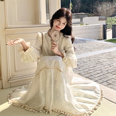 26春新款现-波西米亚风显瘦气质款流苏长裙2627-P190K308，女装连衣裙，2B190