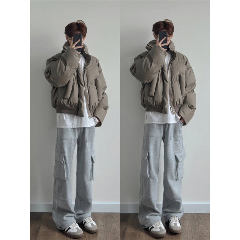 秋冬加厚皮棉衣外套 精致口袋棉服短款皮衣MY258 8338 直播图片