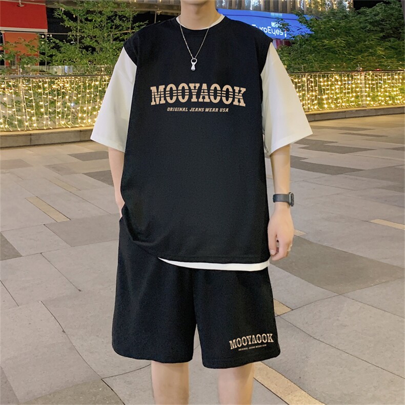 数据款冰感华夫格套装潮流休闲短袖短裤两件套FTZ3025-P55控78,男装牛仔裤,电商B370