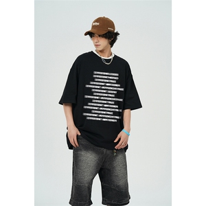 春夏新款重磅模糊字母高街短袖无影墙 M~5XL XZ604-DT220-P25控39图片