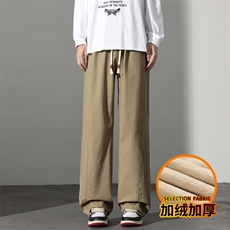 加厚裤子男款秋冬美式复古休闲长裤直筒工装裤J8030-P45/加绒P55，男装工装外套，星座509