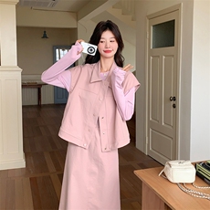 【】2025春季新款粉色休闲时尚三件套装2C037252P185K258，女装套装/套裙，2C037