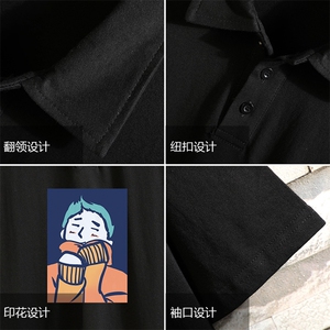 PL29042-P35 翻领短袖polo衫男大码宽松半袖t恤男 砖墙挂拍图片