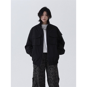 春季新款港风美式多口袋宽松潮流立领夹克 XZ213-JK5555-P70控108图片